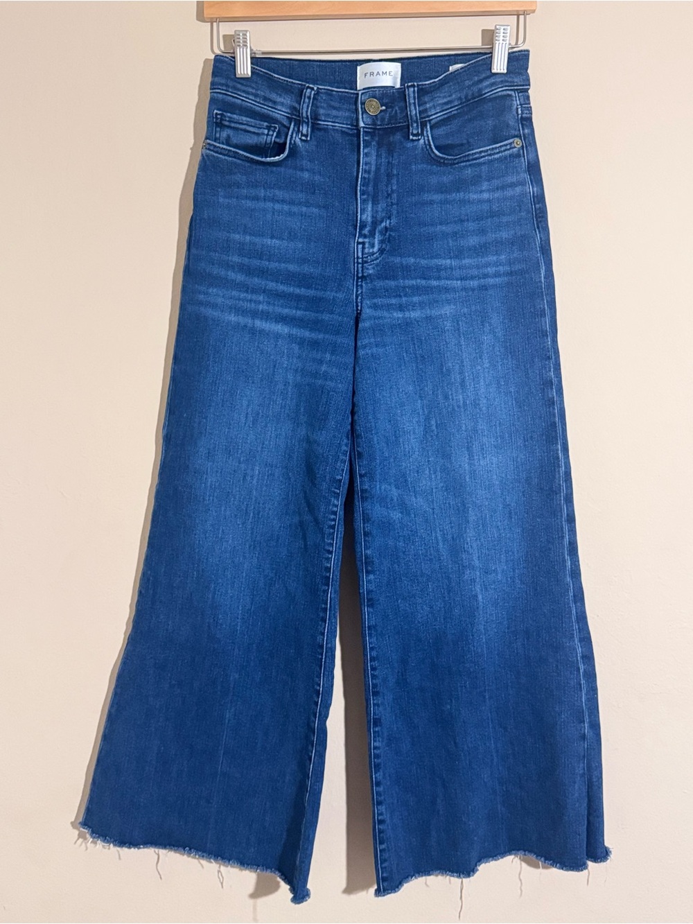 Frame Denim Le Palazzo Crop Jean Medium Wash Size 28